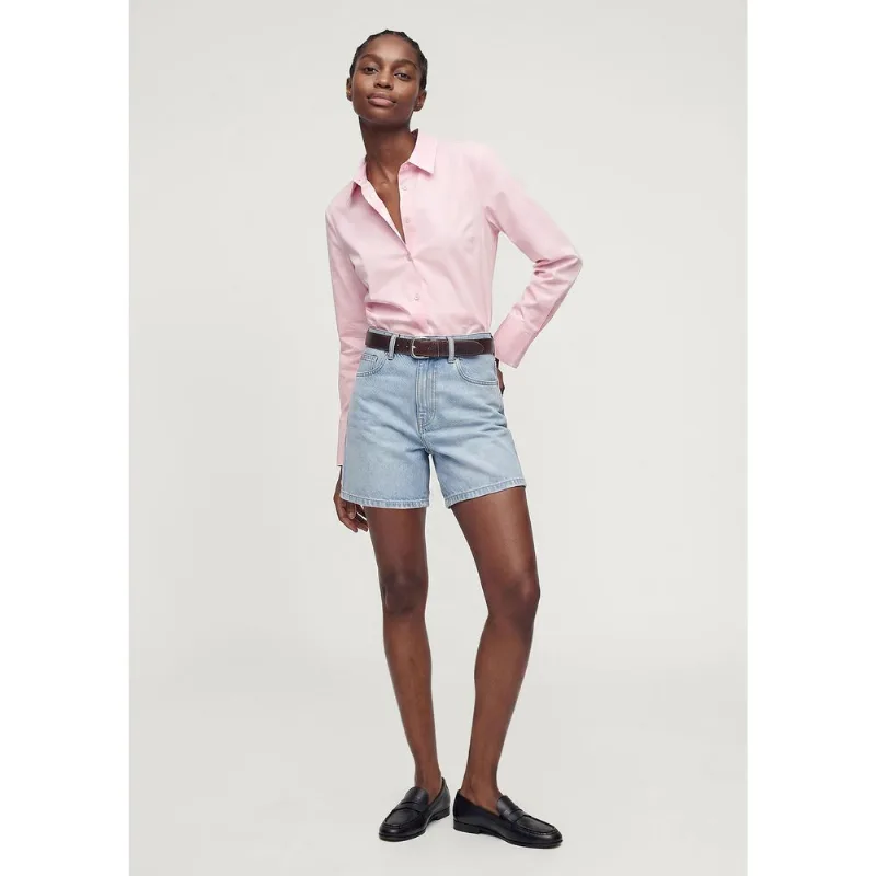 Bermuda Jeans Feminina Mom Cintura Alta - Azul 040