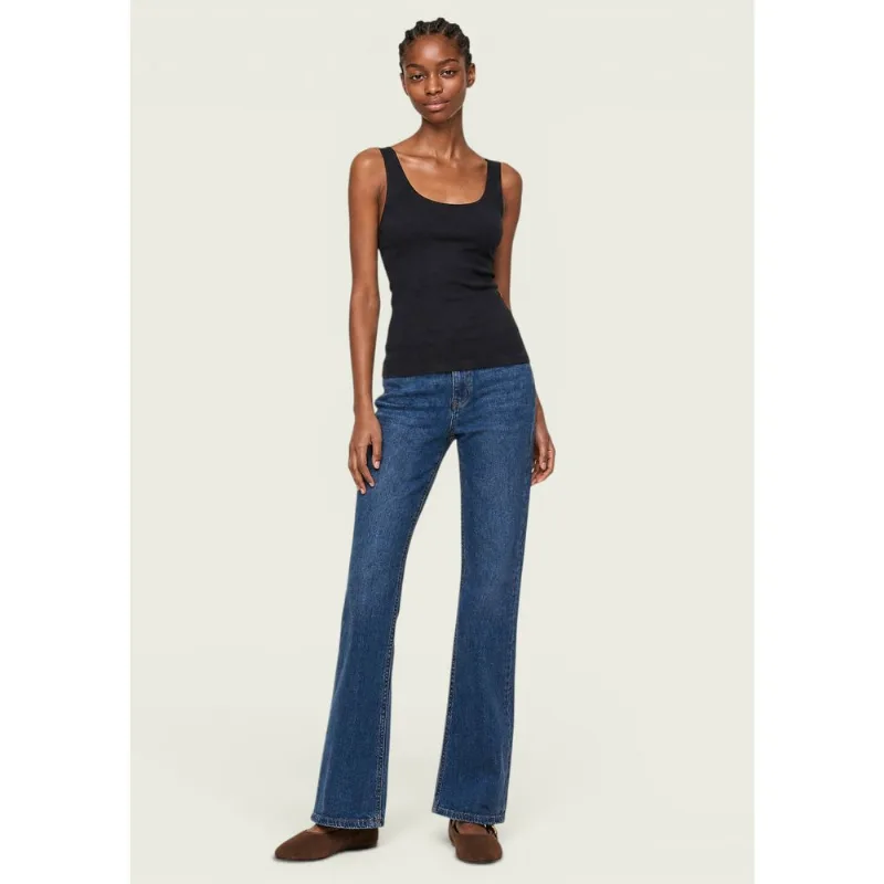 Calça Jeans Feminina Flare Petit Cintura Média - Azul 042