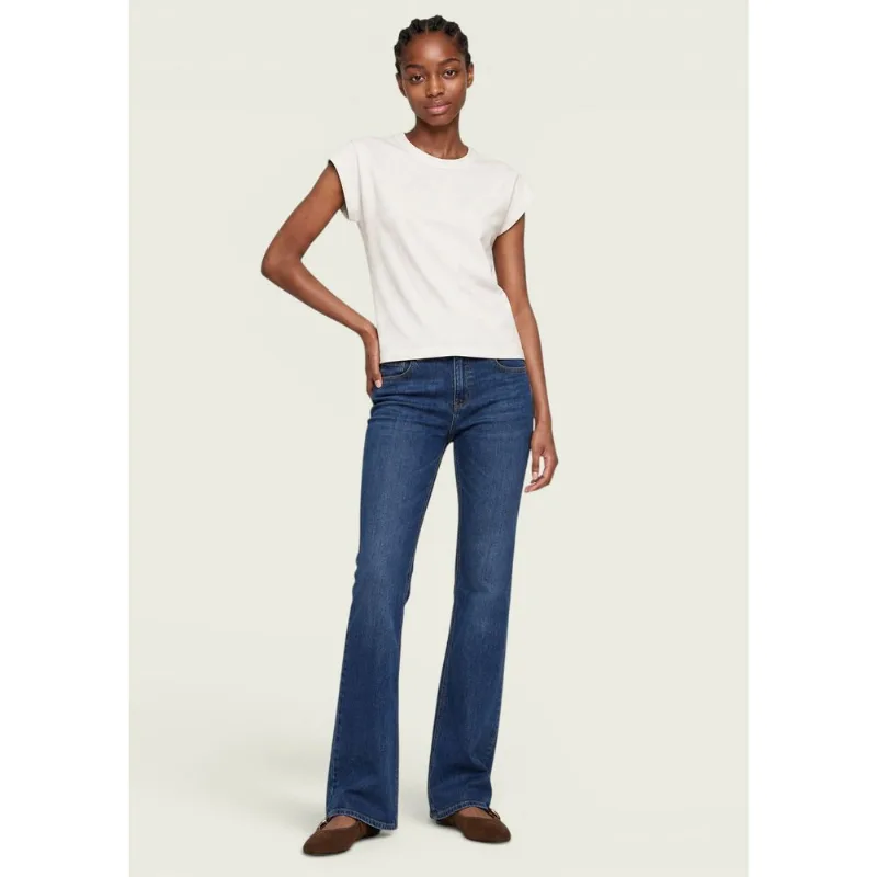 Calça Jeans Feminina Flare Petit Cintura Baixa - Azul 036