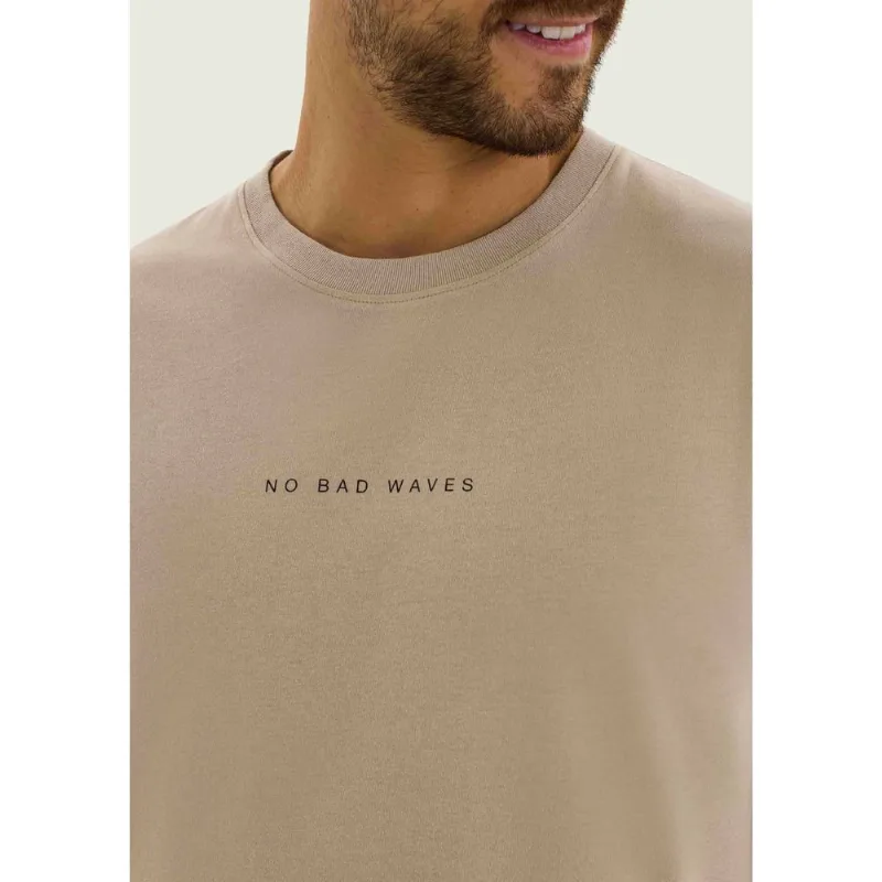 Camiseta Masculina Manga Curta Com Estampa - Bege G