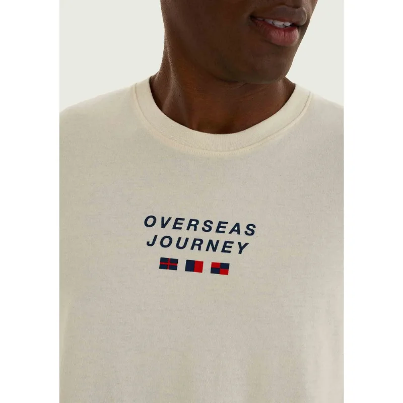 Camiseta Masculina Manga Curta Com Estampa - Off white XXG