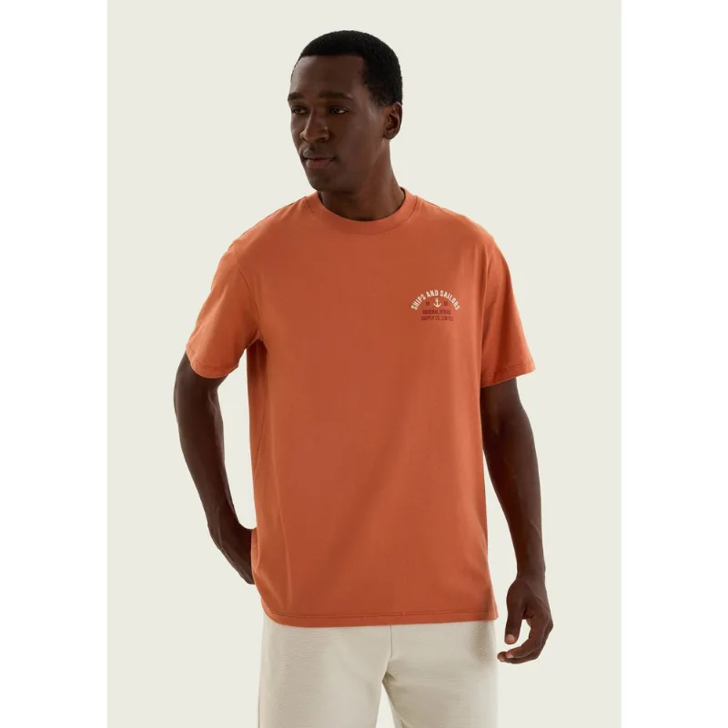 Camiseta Masculina Super Cotton Estampada - Laranja XXG