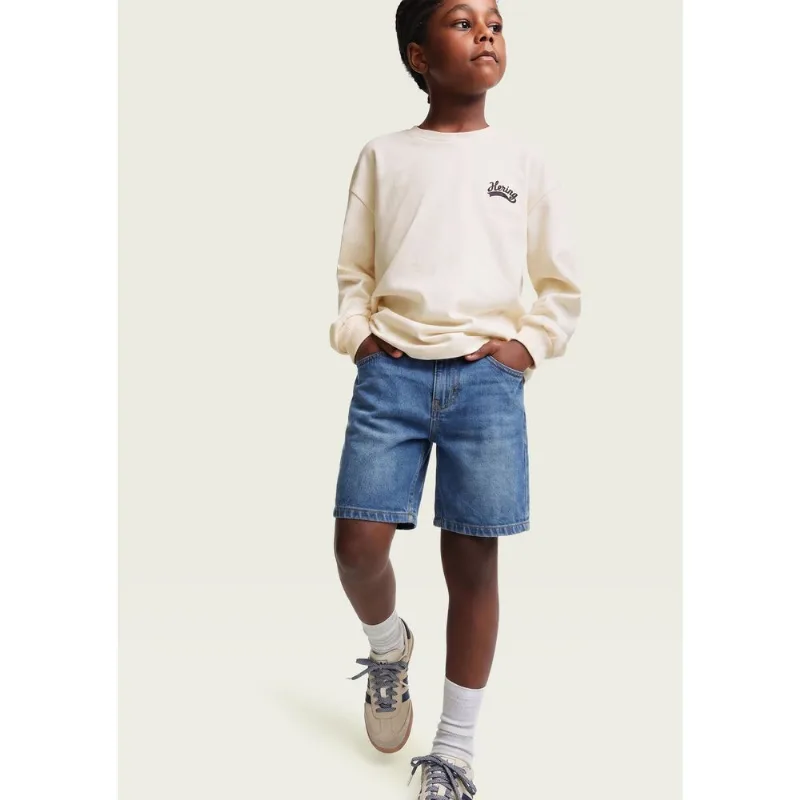 Bermuda Jeans Infantil Menino Reta - Azul 014