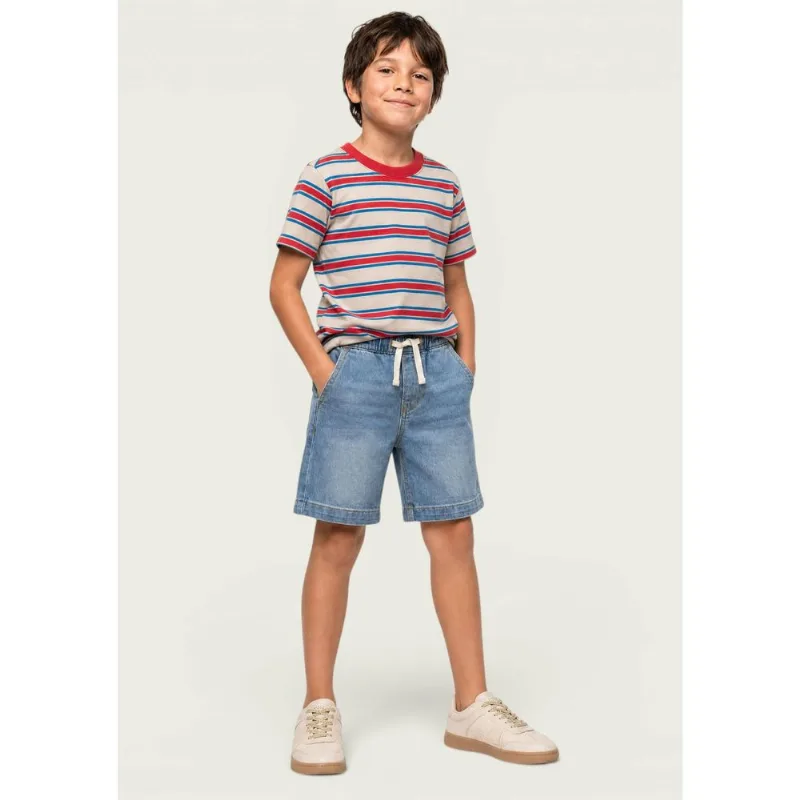 Bermuda Jeans Infantil Menino Comfort - Azul 010