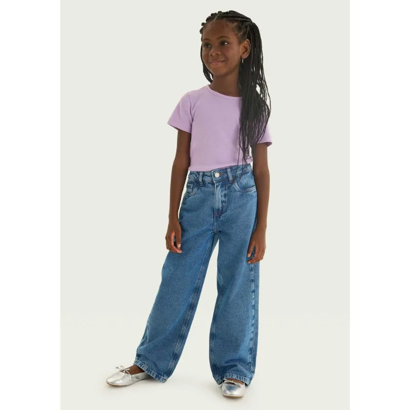 Calça Jeans Infantil Menina Skater Fit - Azul 016