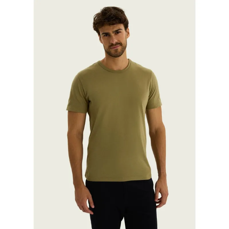 Camiseta Básica Masculina Manga Curta Slim - Verde M