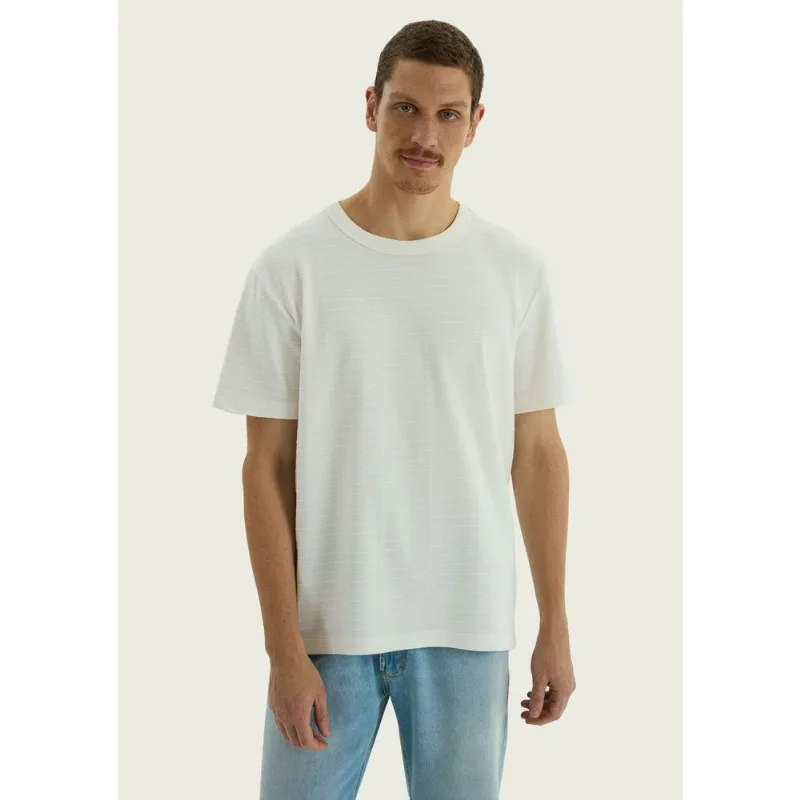 Camiseta Masculina Manga Curta Texturizada - Off white M