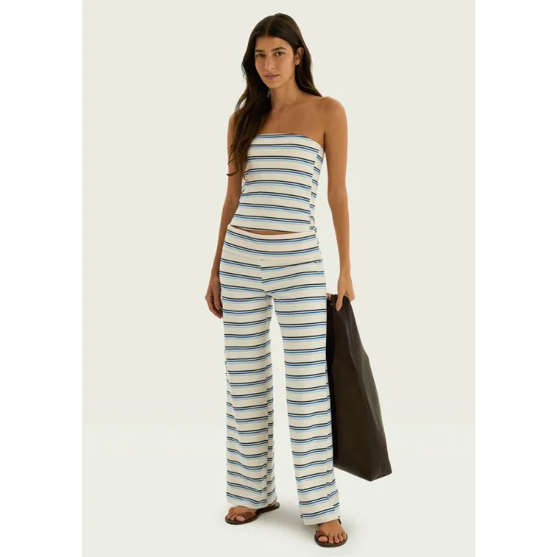 Calça Feminina Reta Em Malha Fio Tinto - Off white M