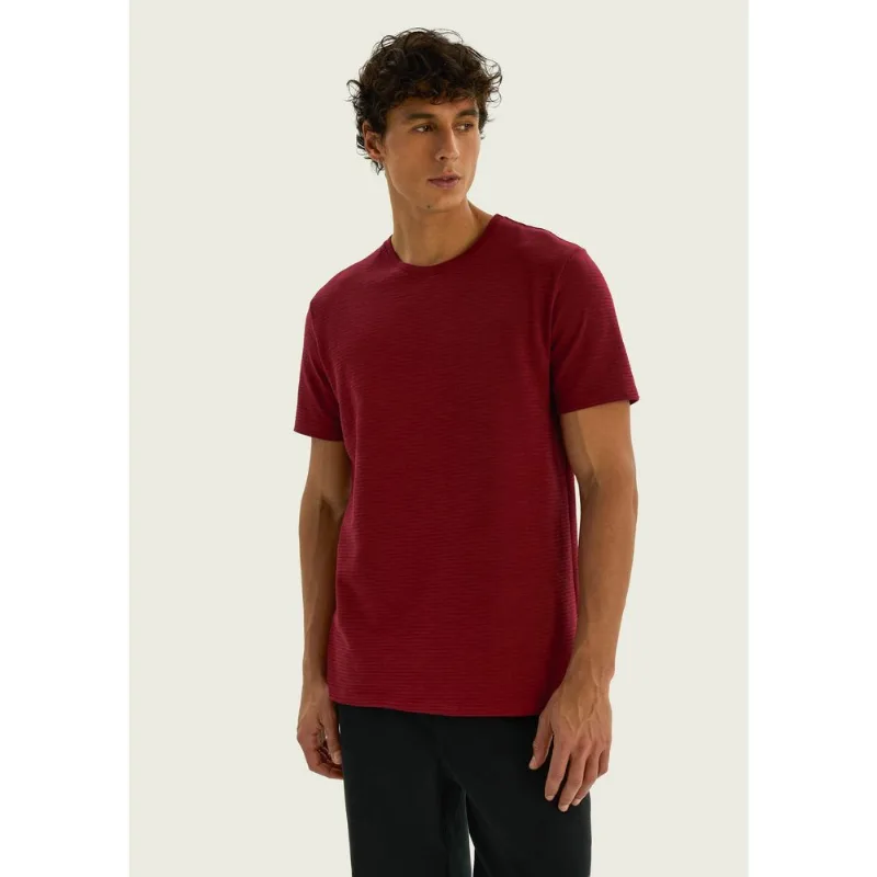 Camiseta Masculina Texturizada Regular - Vermelho XXG