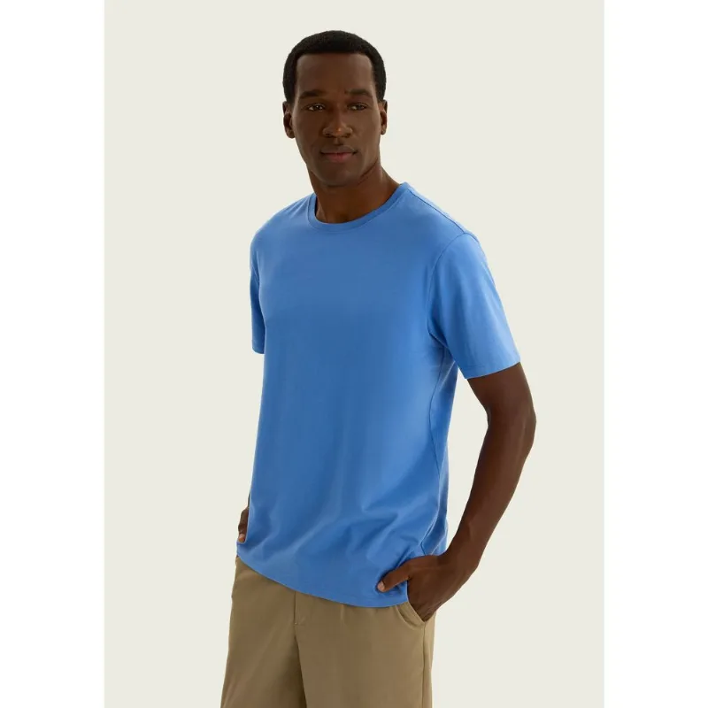 Camiseta Básica Masculina Comfort Super Cotton - Azul XXG