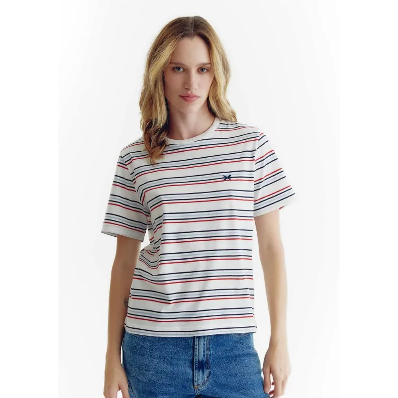 Camiseta Feminina Manga Curta Listrada - Off white P