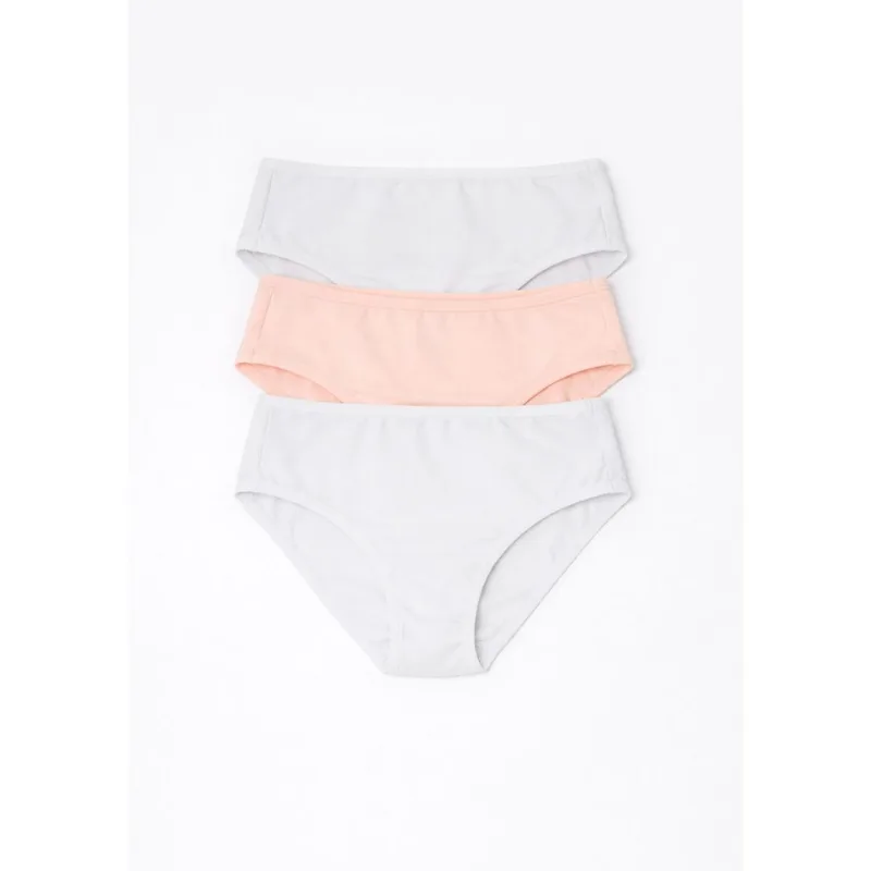 kit Com 3 Calcinhas Infantil Em Ribana - Multicolorido 008