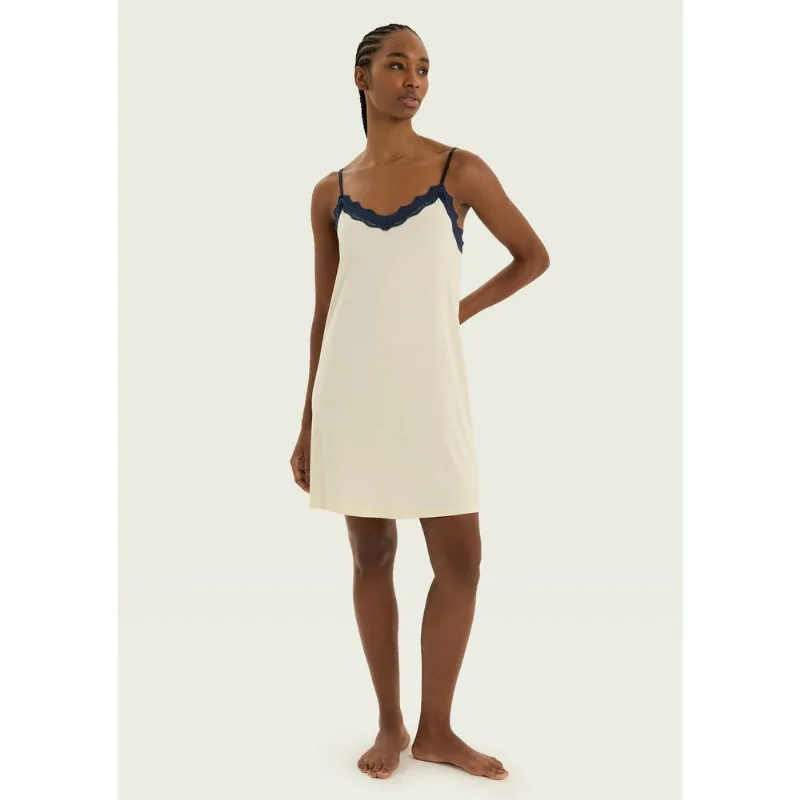 Camisola Em Viscose Com Renda - Amarelo XP