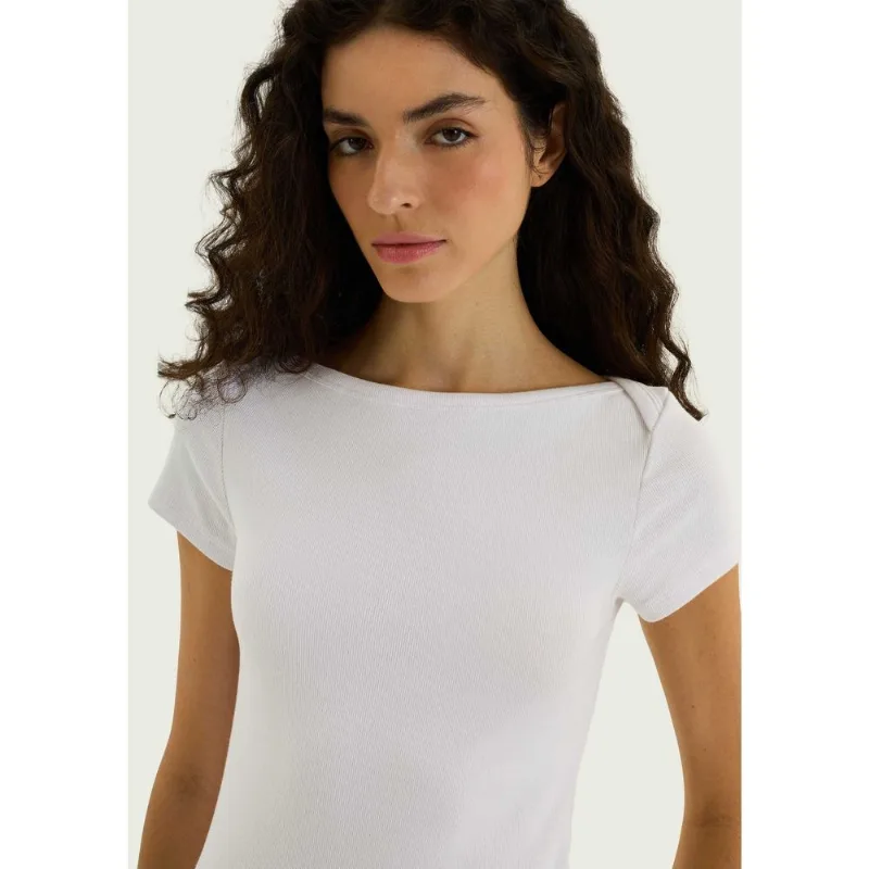 Blusa Feminina Slim Em Ribana - Branco P