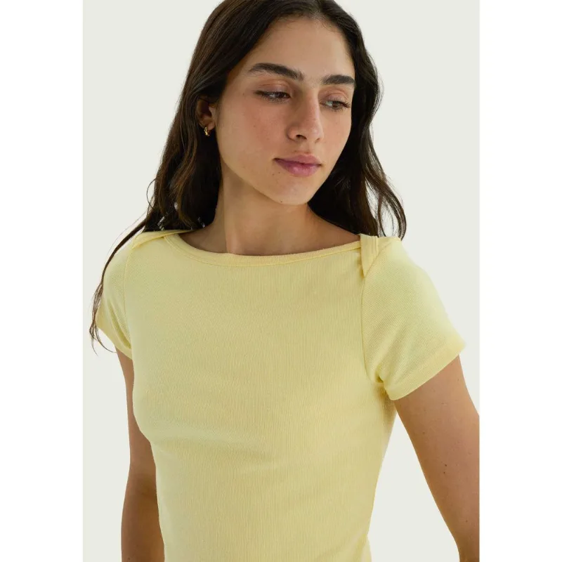 Blusa Feminina Slim Em Ribana - Amarelo XG