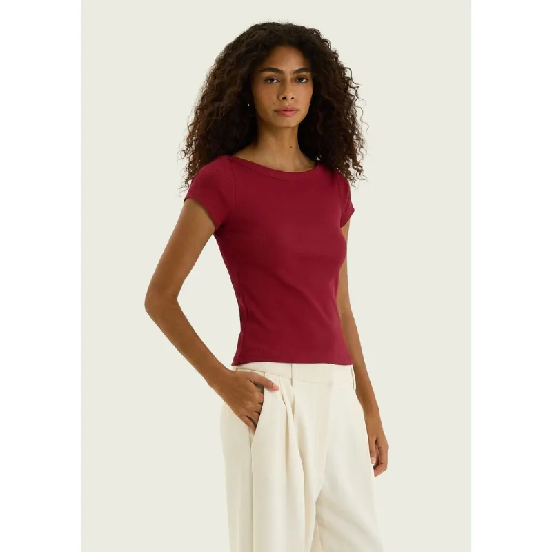 Blusa Feminina Slim Em Ribana - Vermelho P
