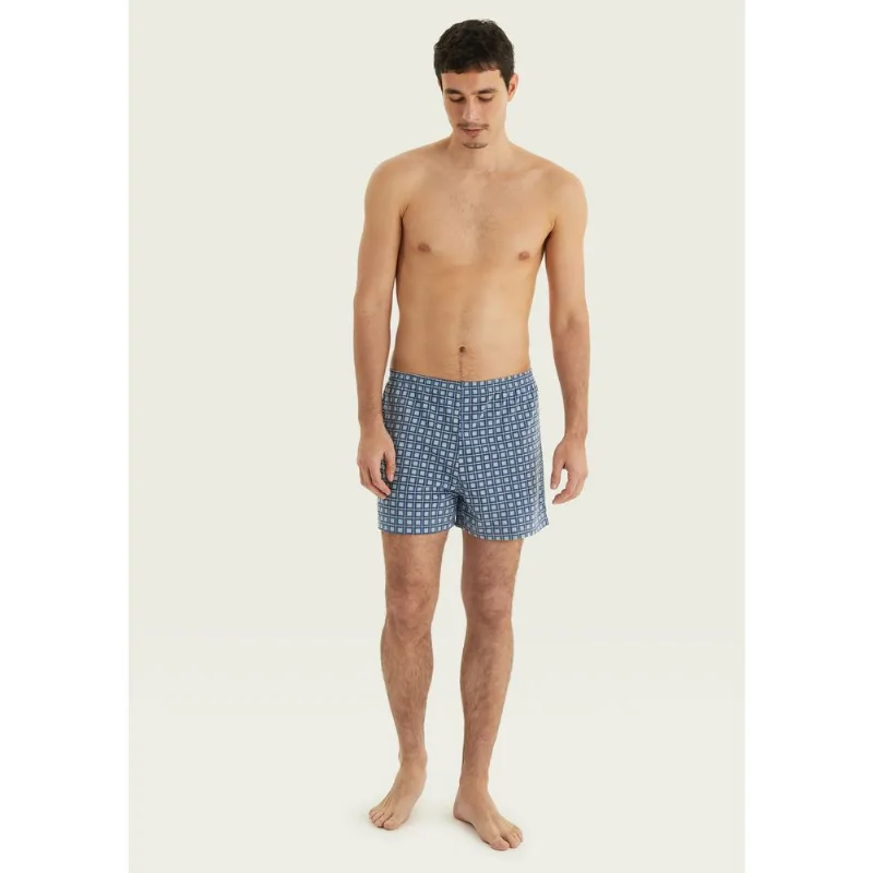 Cueca Samba Canção Estampada + Saquinho Presenteável - Azul G