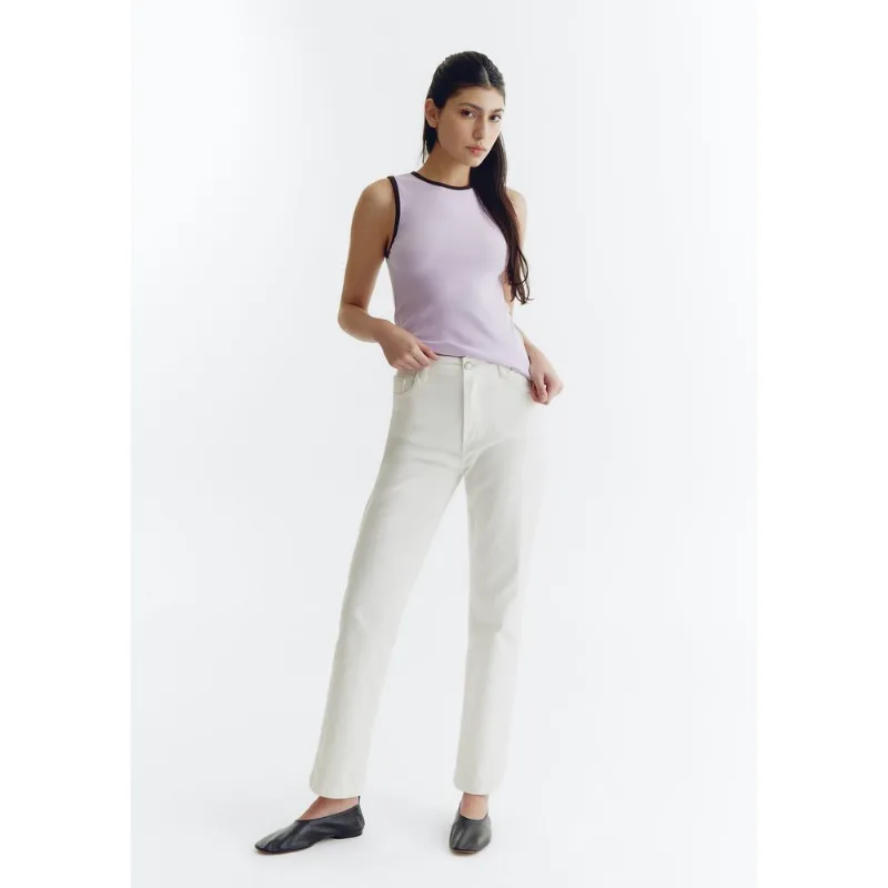 Calça Feminina Reta Em Sarja - Branco 038