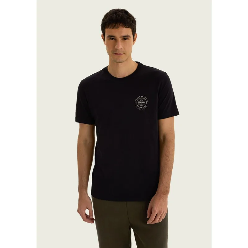 Camiseta Masculina Manga Curta Com Estampa - Preto G
