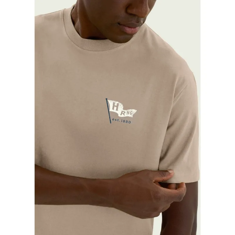 Camiseta Masculina Manga Curta Com Estampa - Bege M