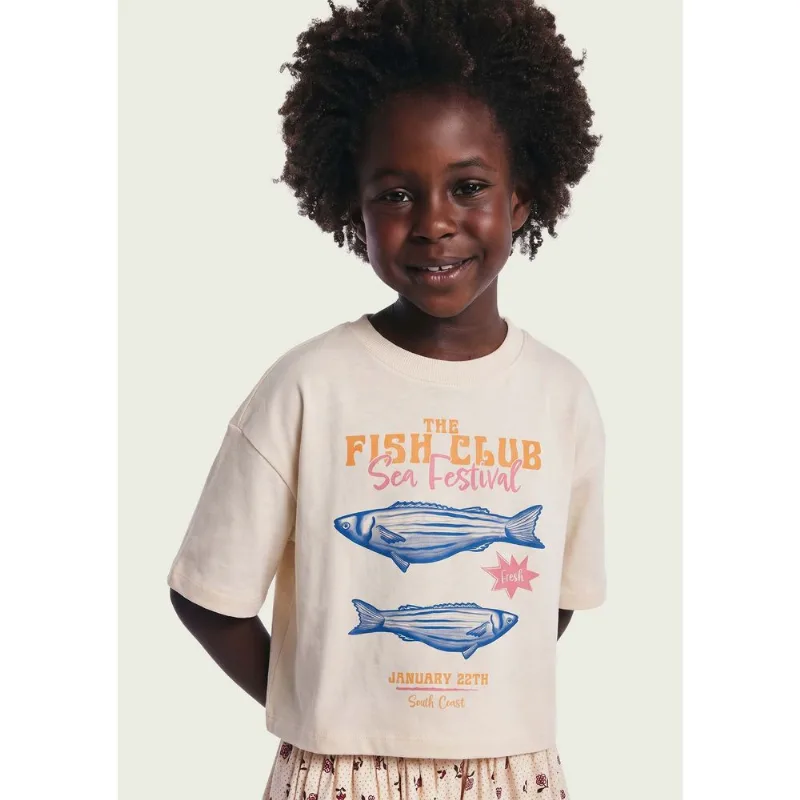 Blusa Infantil Menina Box Oversized Super Cotton - Creme 016