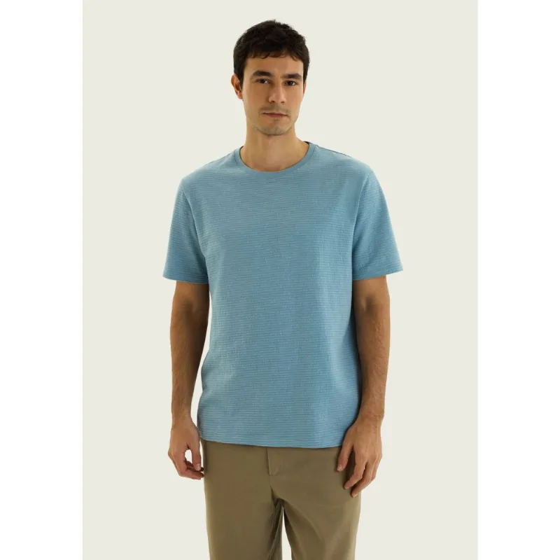 Camiseta Masculina Texturizada Regular - Azul M