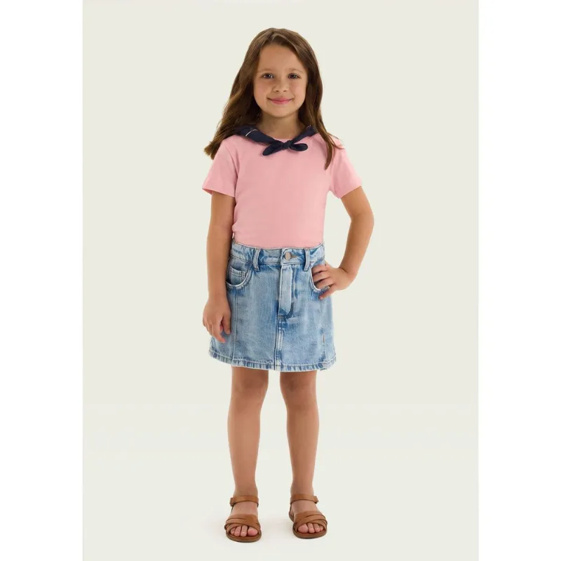 Blusa Infantil Menina Baby Tee - Rosa 016