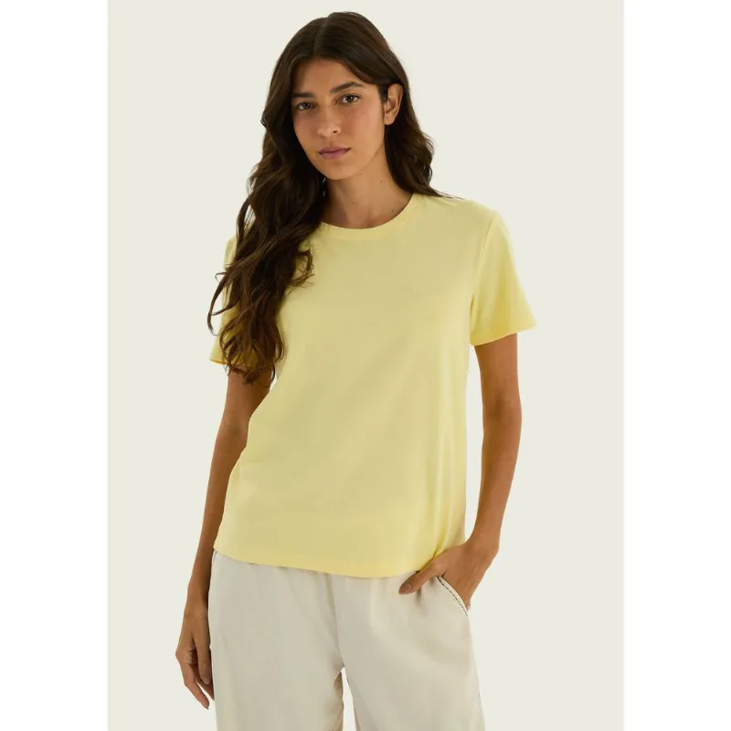 Camiseta Básica Feminina Slim World - Amarelo P