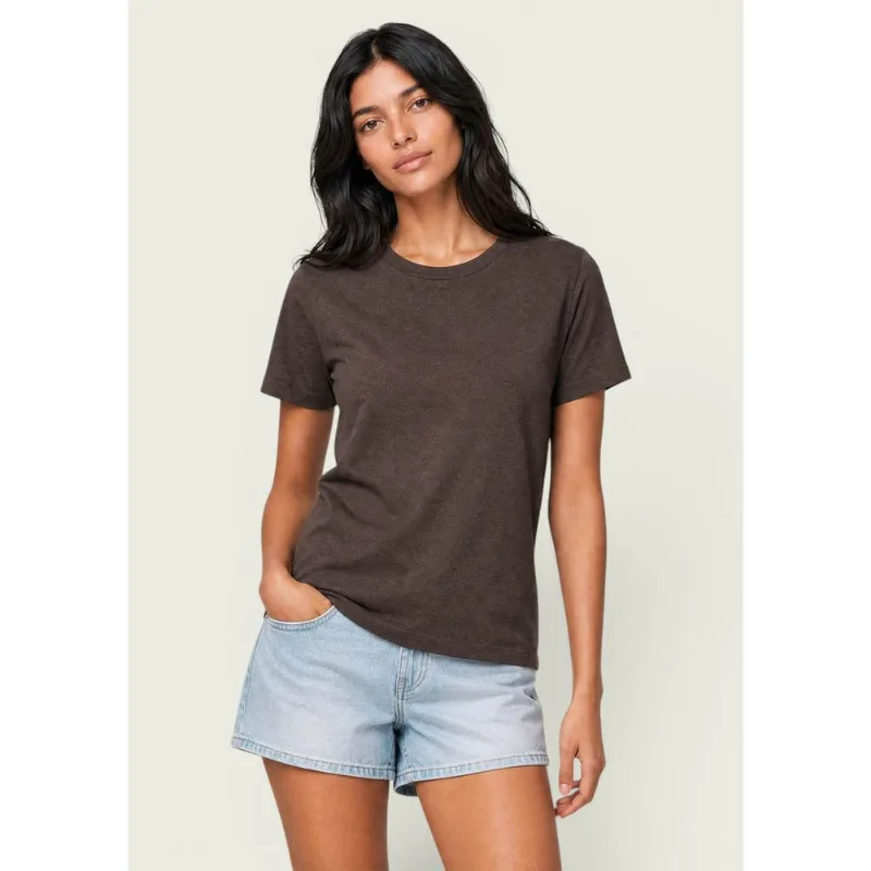 Camiseta Feminina Manga Curta Texturizada - Marrom XG