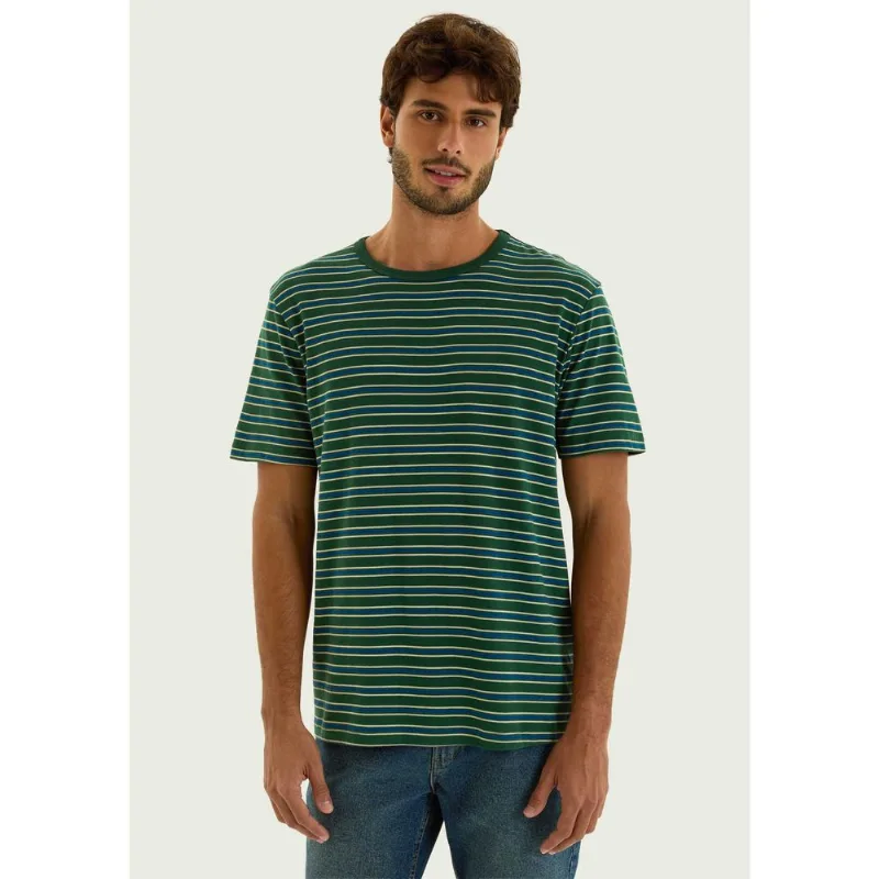 Camiseta Masculina Manga Curta Listrada - Verde XG