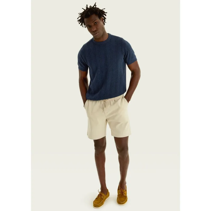 Bermuda Masculina Reta Em Malha Ottoman - Bege XG
