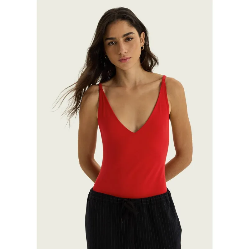 Body Decote V Em Malha Premium - Vermelho XG
