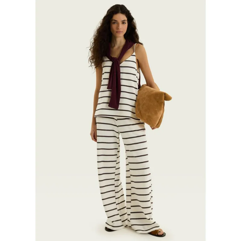 Calça Feminina Cintura Média Reta - Off white P