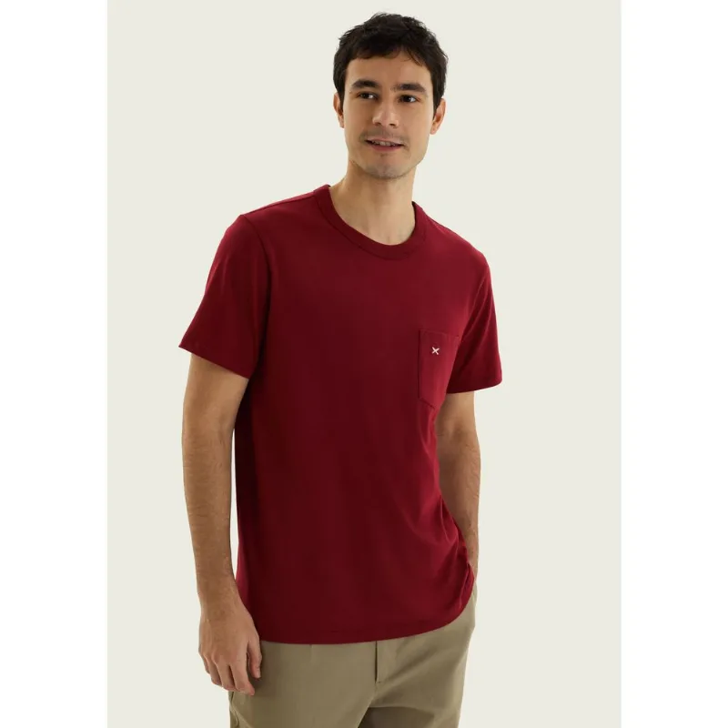 Camiseta Masculina Manga Curta Com Bolso - Vermelho M