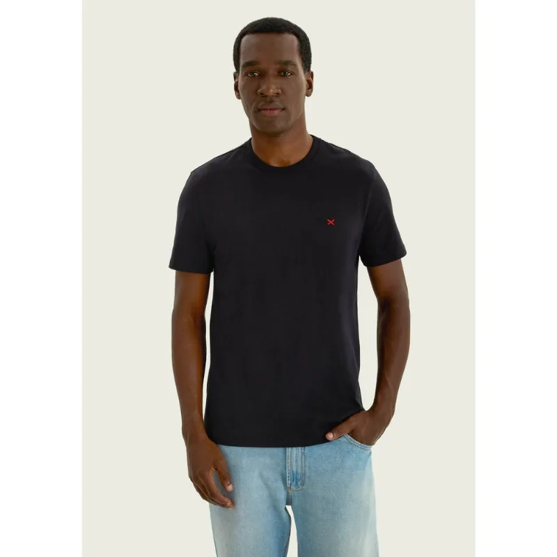 Camiseta Básica Masculina World Com Bordado - Preto G