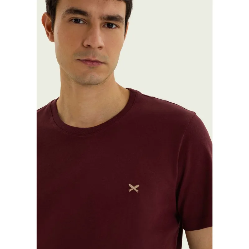Camiseta Básica Masculina World Com Bordado - Vinho G