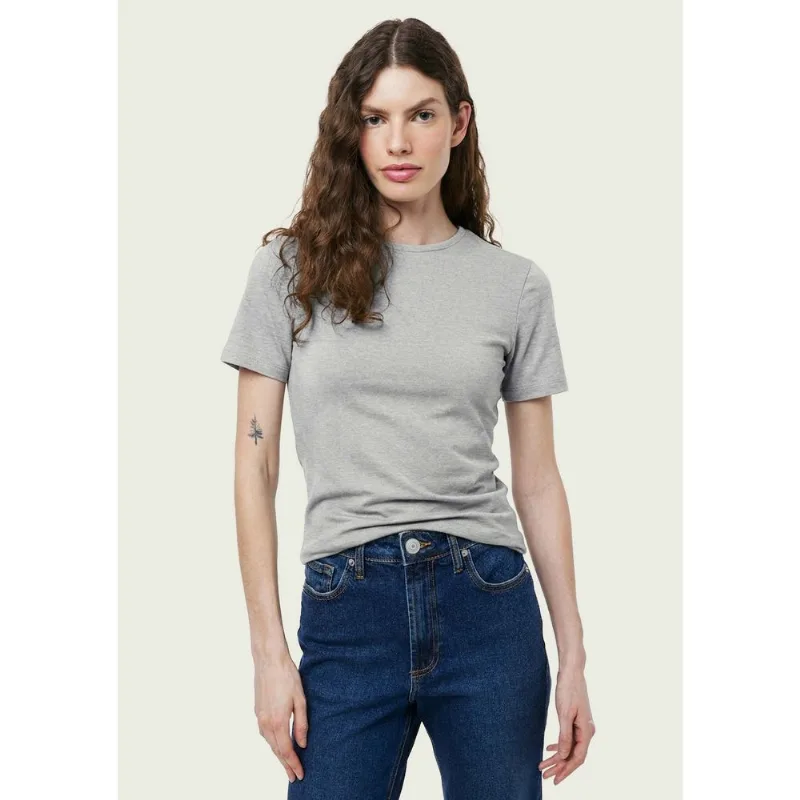 Camiseta Feminina Manga Curta Em Malha - Cinza G