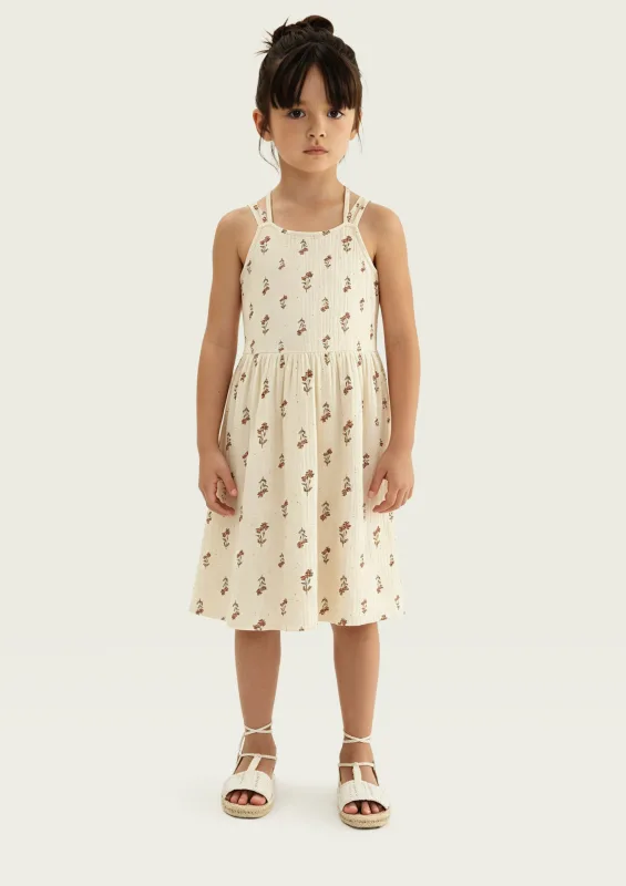 Vestido Infantil Curto Estampado - Off white - Hering Kids - Vestidos