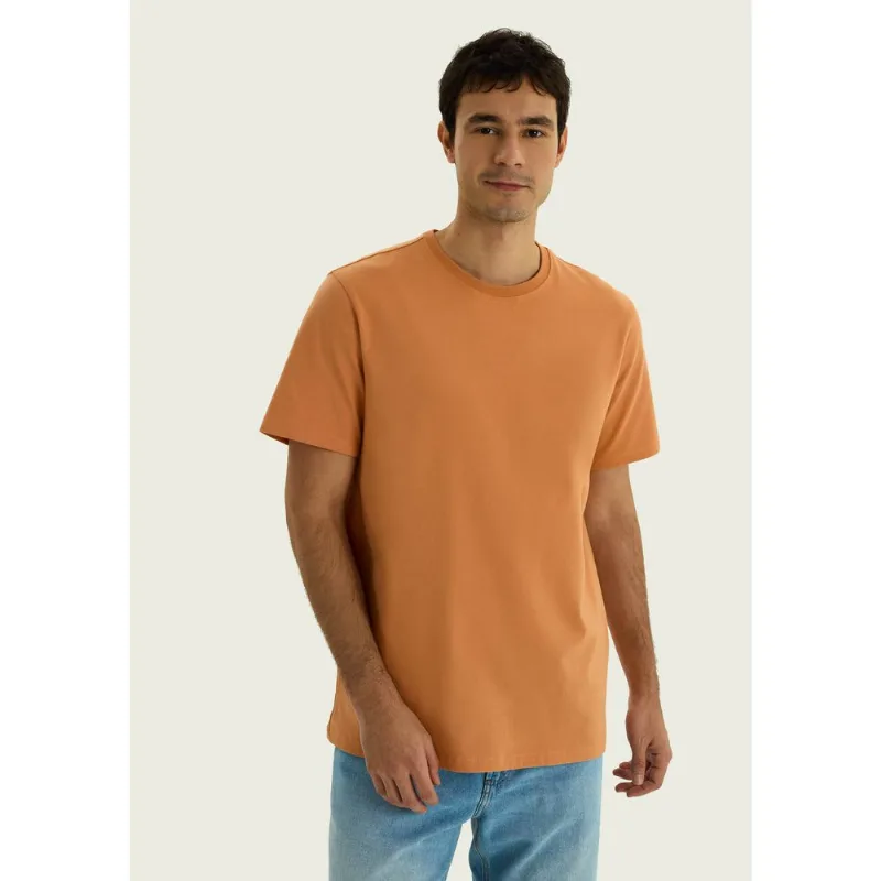 Camiseta Básica Masculina Comfort Super Cotton - Laranja G
