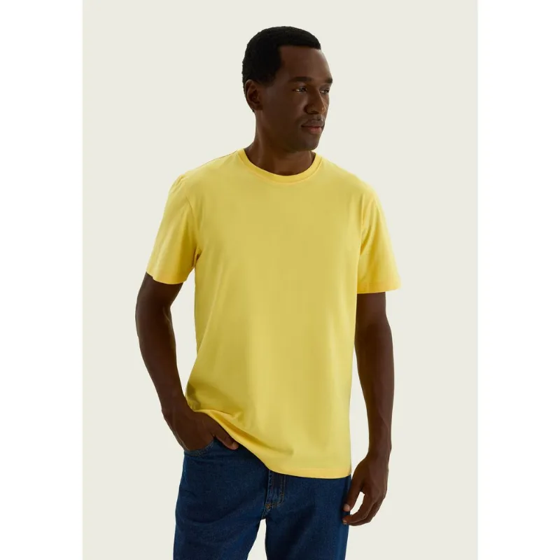Camiseta Básica Masculina Comfort Super Cotton - Amarelo XXG