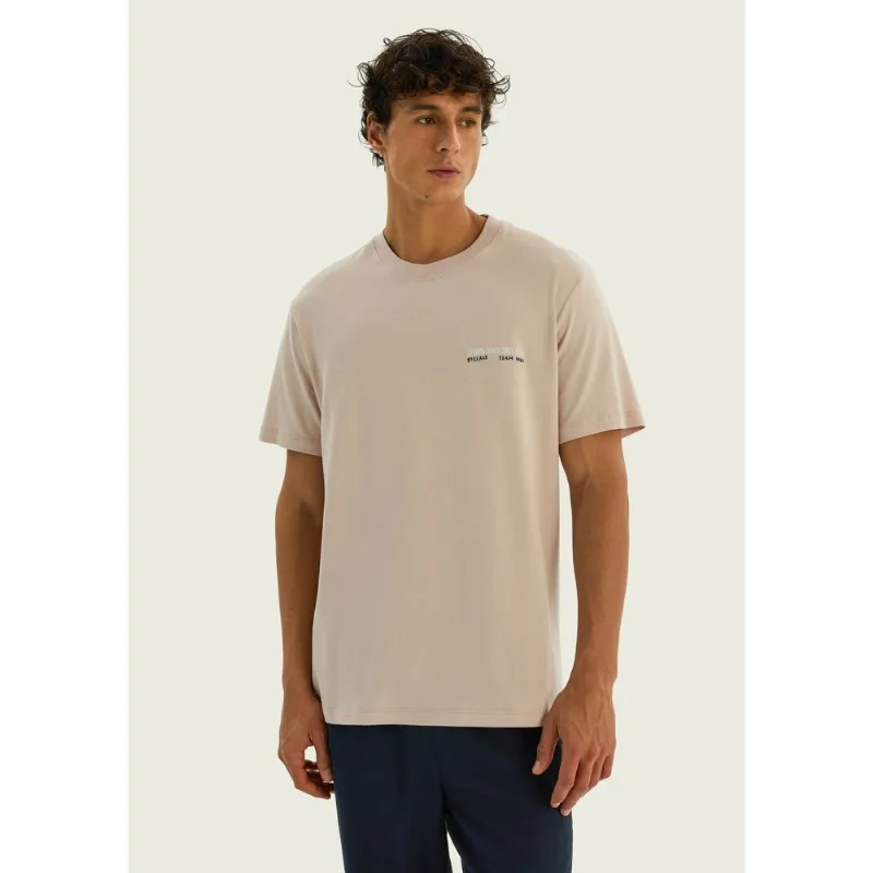 Camiseta Masculina Super Cotton Estampada - Bege XG