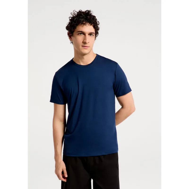 Camiseta Masculina Slim Em Malha Tech - Azul XXG