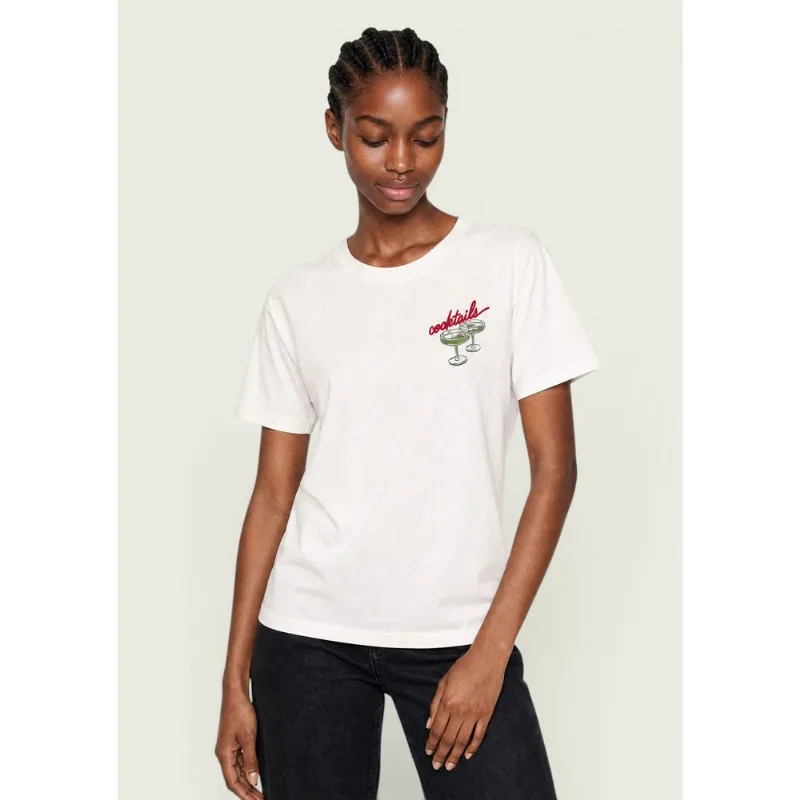 Blusa Feminina Manga Curta Estampada - Off white XG