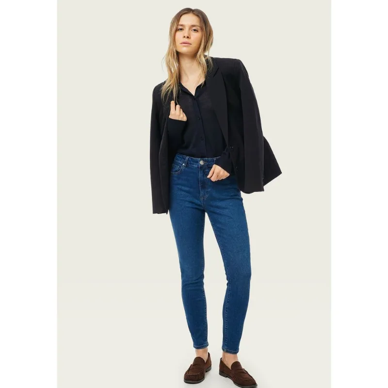 Calça Jeans Feminina Skinny Cintura Média - Azul 048