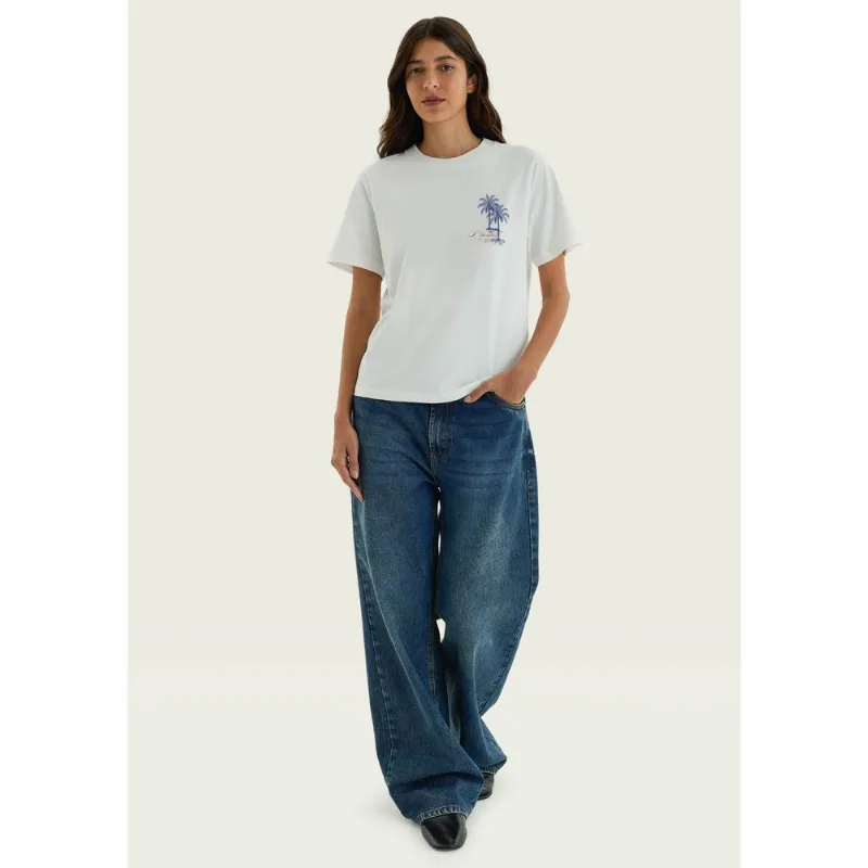 Blusa Feminina Manga Curta Estampada - Off white G