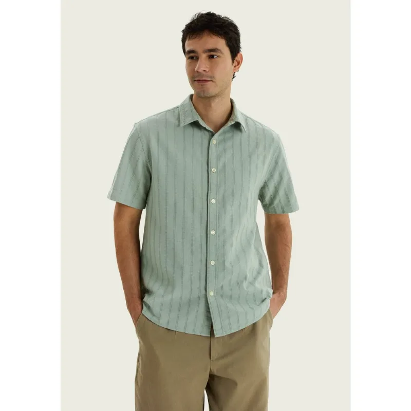 Camisa Masculina Manga Curta Texturizada - Verde XXG
