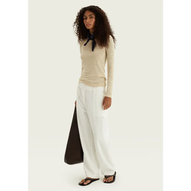 Calça Feminina Reta Em Peach Touch - Off white 046