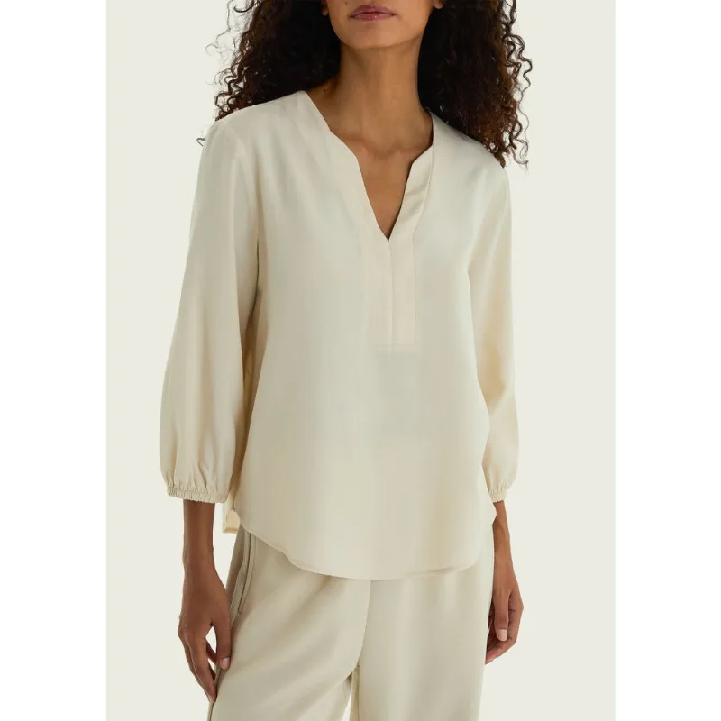 Blusa Feminina Manga 7/8 Em Viscose - Off white XG