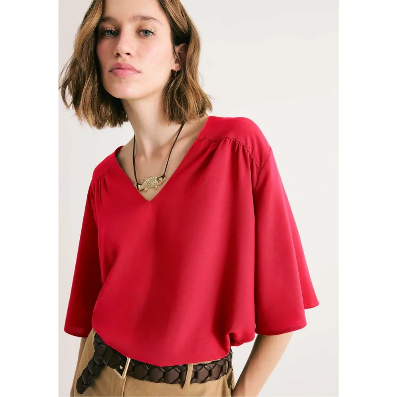 Blusa Feminina Evasê Viscolinho - Vermelho XG