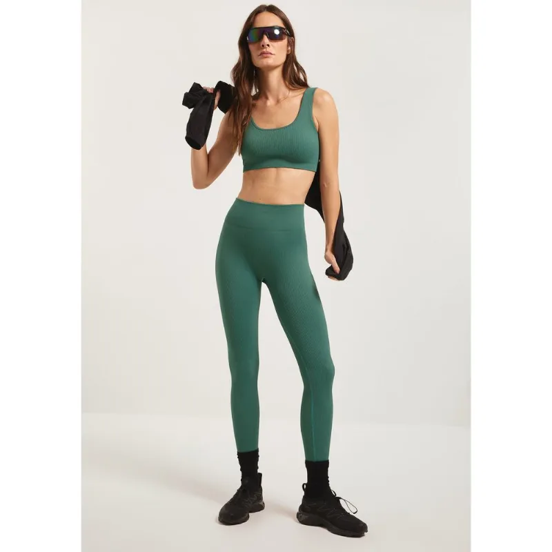 Calça Legging Feminina Canelada Sem Costura - Verde XG